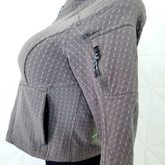 Lululemon Women's Carob Brown Water-Repellent Grid Fleece Hiking Jacket Size 4 - Picture 6 of 9